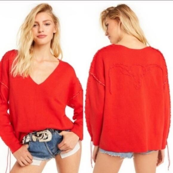 NWT Wildfox whipstitch longhorn Montana sweater - Picture 1 of 9